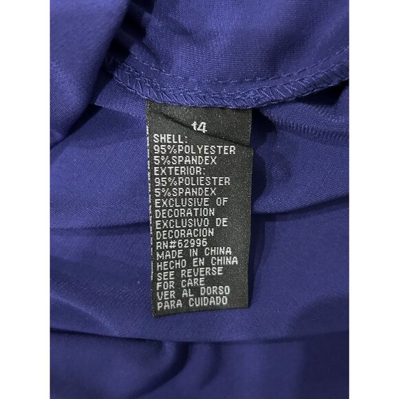 Scarlett Nite Womens V Neck Sleeveless BluePurple Dress Size 14 - Picture 7 of 9